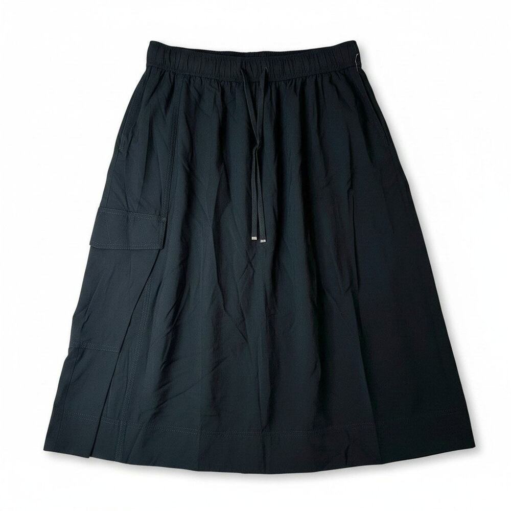 Treasure & Bond Nordstrom New Womens Pull On Midi Skirt Black XL Modest Neutral